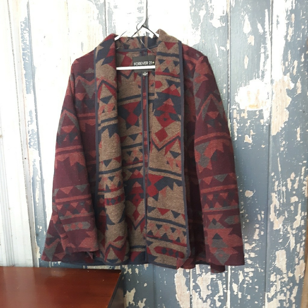Blanket Print Swing Coat